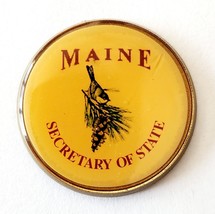 1980s Maine Official Secretary Of State Pin Chickadee Pine Tree Theme Vt... - $384.85 MXN