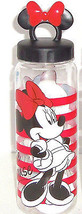 Disney Store Minnie Mouse Water Bottle Plastic Striped Leak Proof  New - £27.93 GBP