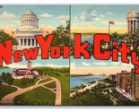 Large Letter Greetings From New York City NY NYC UNP Linen Postcard U14 - $4.03