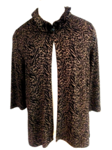 NWT Chico&#39;s Sz 0 = S Easywear Knit Cardigan Jacket Animal Print Stand Up... - $17.59