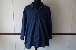Vintage Dickies Blue Long Sleeve Work Shirt 20x33 Made in USA - $14.49