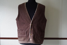 Vintage Men&#39;s Dutchmaid Vest Sz 44 Brown Faded Corduroy Made in USA Ephr... - £30.24 GBP