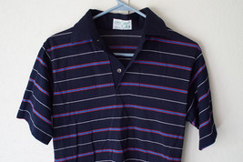 Vintage Boys&#39; Cross Creek Striped Multi Color Polo Shirt Sz M Made in USA - £7.78 GBP