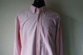 Tommy Hilfiger L Men&#39;s Pink Button Down Long Sleeve Oxford Crest Logo Shirt - £7.61 GBP