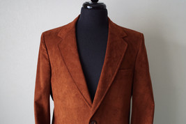 Vintage Gongaware-Long, Inc. Greensburg PA Brown Velour Blazer Union Mad... - £37.81 GBP