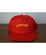 Vintage Lipton Snap Back Mesh Trucker Hat Cap Red - £11.33 GBP