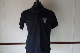 Vintage Pittsburgh Steelers Embroidered Real Men Wear Black Polo Made in USA - £23.16 GBP