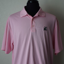 Men&#39;s Nike Golf Dri Fit Polo Shirt Size XL Short Sleeve Light Pink Embro... - £22.65 GBP