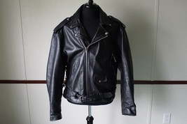 Vintage M M Leather Goods Leather Motorcycle Jacket Size 52 Zip Out Liner - £75.63 GBP