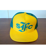 Vintage Snapback Mesh Trucker Hat Green &amp; Yellow Made in USA - $33.81