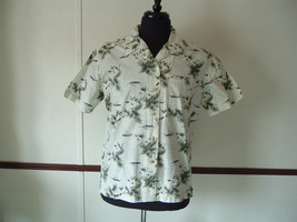 Men&#39;s Blassport by Bill Blass Hawaiian Flower Print Button Up Shirt Large - £11.32 GBP