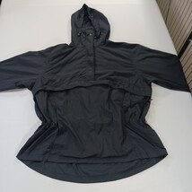 LL Bean Black Nylon Hooded Jacket Women's 1/4 Zipper Front Pocket Zipper Size 2X image 13