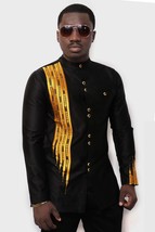 Black and Gold Men&#39;s African Fashion Wear African Clothing Men&#39;s Wear  - £46.28 GBP+