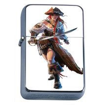 Windproof Refillable Flip Top Oil Lighter Savage Pirate Pin Up D17 Sexy - £11.90 GBP