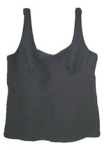 Lands End Tankini Top Textured Square Neck Underwire Removable Pads Black 18 - £16.00 GBP