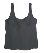 Lands End Tankini Top Textured Square Neck Underwire Removable Pads Blac... - $31.50 CAD