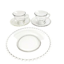 5pc IMPERIAL CANDLEWICK 1 9&quot; Dessert Salad Plates 2 Cups 2 Saucers Vintage - £25.64 GBP