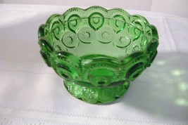 L.E. Smith Green Moon &amp; Stars Footed Candy Dish - £8.04 GBP