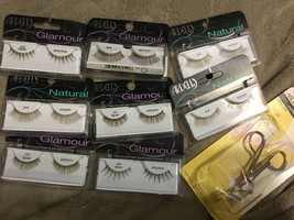 BROWN Ardell natural and glamour eyelashes lashes New 8 pr &amp; curler - $12.86