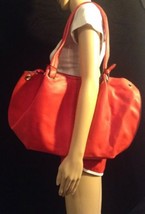 KARIA Large Red Faux Leather Tote With Matching Makeup Bag B#17 - £23.68 GBP