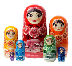 Rainbow Nesting Doll - 8&quot; w/ 7 Pieces - £87.92 GBP