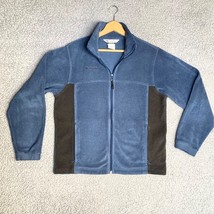 Columbia Fleece Jacket Youth Unisex Boys Girls 18 20 Blue Gray Full Zip Sweater - $11.23