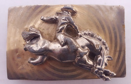 Vtg Rodeo Cowboy Belt Buckle-Metal-Western-Pat Pending - $5.89
