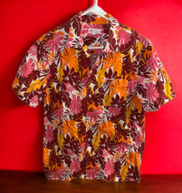 Gap Mens Shirt Size Med SSleeve Standard Fit Stretch Tropical Orange Button Down - $17.77