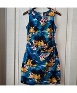 PACIFIC LEGEND APPAREL Blue Yellow Hawaiian Sarong Dress - Womens Size S... - $29.76 CAD