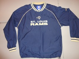 Blue Reebok Sewn St. Louis Rams NFL Football V Neck Pullover Jacket Adul... - £25.51 GBP