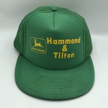 Vintage John Deere Snapback Trucker Foam Mesh Snapback Green Hat Cap USA - £23.35 GBP