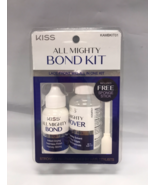 KISS ALL MIGHTY BOND KIT LACE FRON WIG BOND, REMOVER &amp; SPONGE STICK KAMB... - $18.99