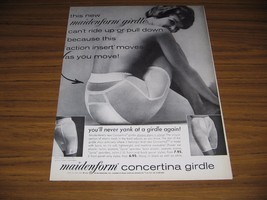 1963 Print Ad Maidenform Girdles Happy Lady in Underwear - $9.49