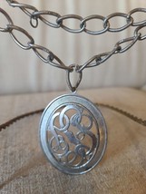 Vintage 1960s Silver Metal Pendant Chain Necklace - $6.16