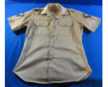 1975 US ARMY TAN 445 SHORT SLEEVE DURABLE PRESS SERVICE DRESS SHIRT 38X29 - $27.71