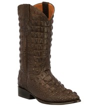 Mens Brown Full Crocodile Hornback Print Western Cowboy Boots J Toe - £121.47 GBP