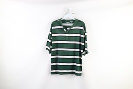 Vtg 90s Streetwear Womens Medium Distressed Striped Color Block Henley T-Shirt - £26.03 GBP