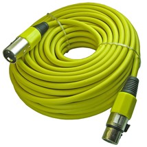 Yellow 100 Ft Foot Shielded 3Pin Xlr Male To Female Mic Cable Microphone... - £51.95 GBP