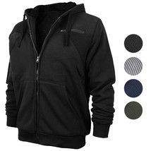 Men&#39;s Quilted Moto Sherpa Fleece Lined Zip Up Hoodie Jacket - $35.64