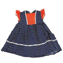 Cinderella Stop the Press Vintage Orange/Blue Polka Dot 70s 4T Dress - £19.16 GBP