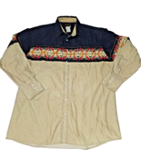 Vintage Men&#39;s Rustler By Wrangler Pearl Snap Aztec Western Shirt XL tall... - £18.25 GBP