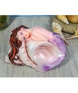 Under The Sea Purple Tailed Mermaid Hugging Giant Sconce Shell Figurine ... - $34.82 CAD