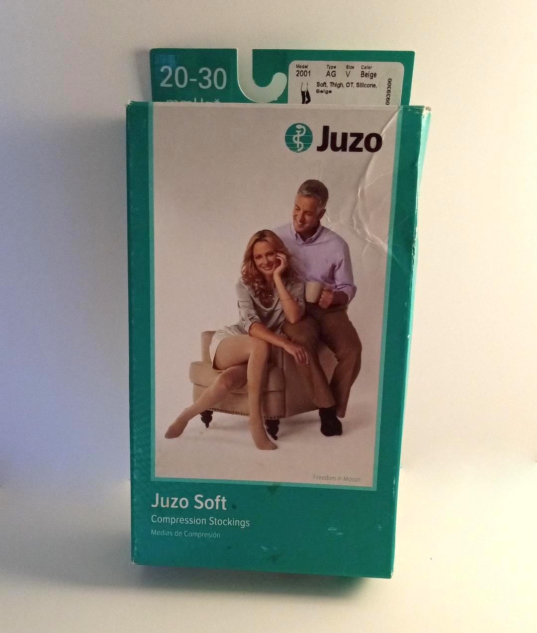 Juzo Soft Compression Stockings 20 to 30 mmHg Thigh OT Silicone Beige AG V 2001