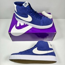 Nike SB Zoom Blazer Mid Men&#39;s Sz 10.5 Royal Blue Suede Skate Shoes 864349-403 - £46.45 GBP