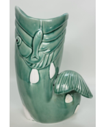 Large Green Ceramic Largemouth Bass Fishing Fish Vase 12&quot; - £59.15 GBP