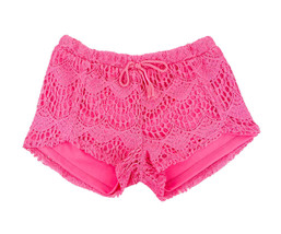 DKNY Girls Shorts with Waistband Drawstring Beautiful Crochet Lace 5 - £15.98 GBP