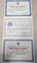 Lot Of 3 Vintage US Power Squadron Merit Mark Award Certificates - $12.86