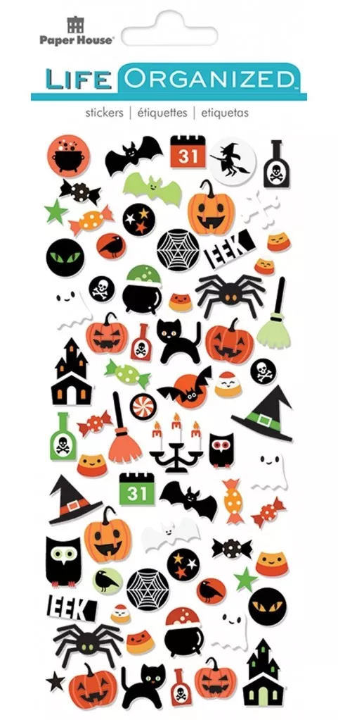 Stickers Mini Halloween Spider Pumpkin Ghost Witch Haunted House - $11.99