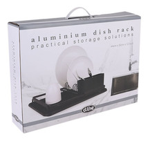 D.Line Aluminium Dish Rack with Draining Board - Black - £62.44 GBP