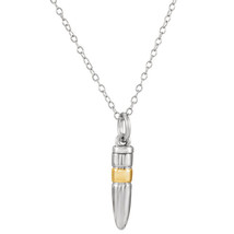 Sterling Silver &amp; 14K Yellow Gold Plated Bullet Ash Holder Necklace - £148.48 GBP